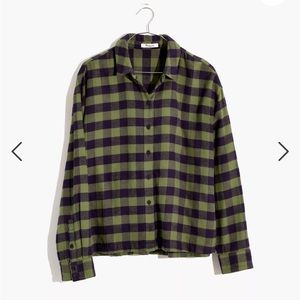Madewell Green and Black Plaid Button-Down Shirt